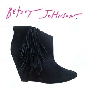Betsey Johnson Ziah Fringe Leather Festival Wedge Bootie